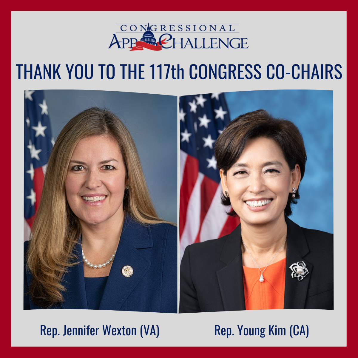 Thank You to Our Amazing 117th Congress App Challenge CoChairs!